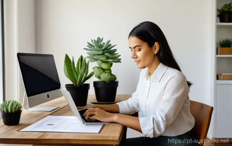 지속가능성 컨설턴트 자격 취득 방법 - **Prompt: Focused Professional Gaining Expertise**
    A bright, modern home office space in a Brazi...